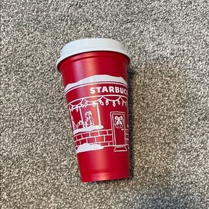 Starbucks Festive Red and White Cup